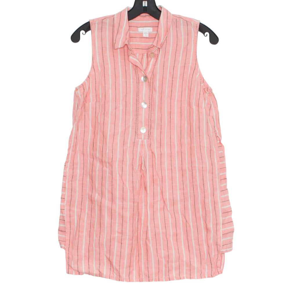 J Jill Love Linen Tunic Small Tall Tank Top Coastal Cottagecore Lagenlook Resort